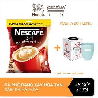 Cà phê rang xay hòa tan Nescafé 3in1 đậm đà hài hòa mua 2 tặng ly thủy tinh LUMIAC