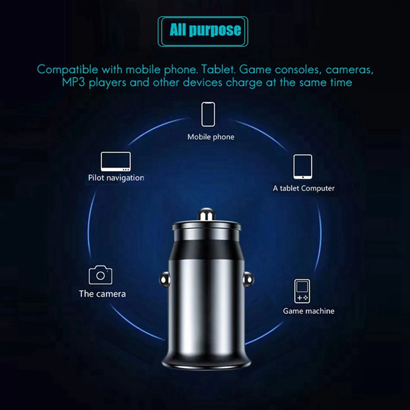 Tẩu Sạc Nhanh Mini USB C QC 4.0 45W 5A Type PD Màu Trắng Cho Xe Hơi