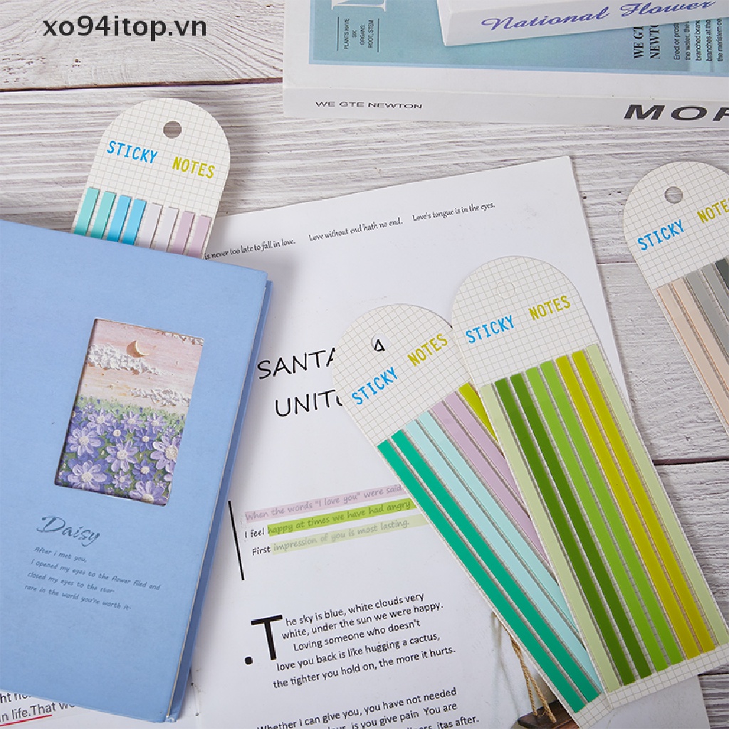 Set 160 Miếng Dán Ghi Chú Màu Macaron Trong Suốt Siêu Mỏng Tiện Dụng Cho Học Sinh / Văn Phòng