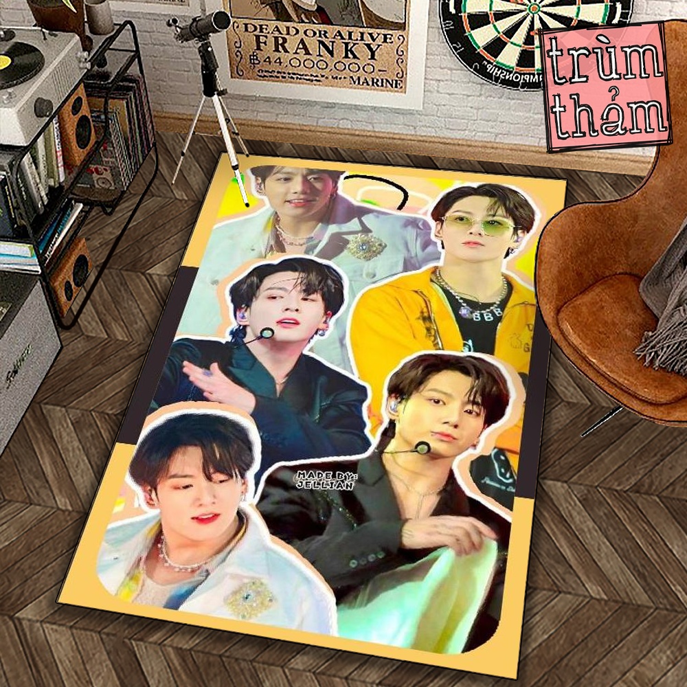 Thảm Trang Trí Bts Jungkook Collage Aesthetic Idol Kpop Decor Phòng Ngủ Phòng Khách Văn Phòng