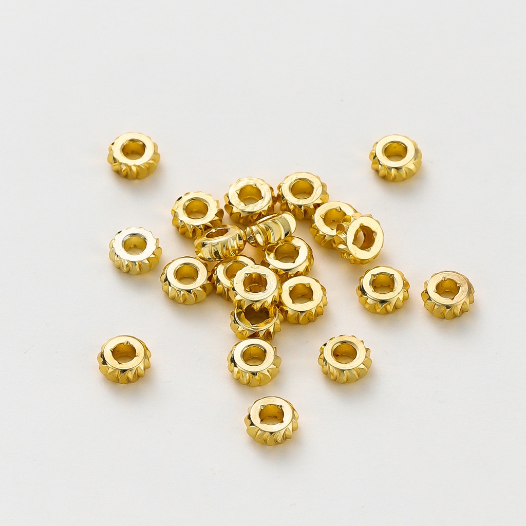 Bộ 50 hạt xâu chuỗi ST.KUNKKA 3-5mm mạ vàng 18K làm vòng tay/ vòng cổ