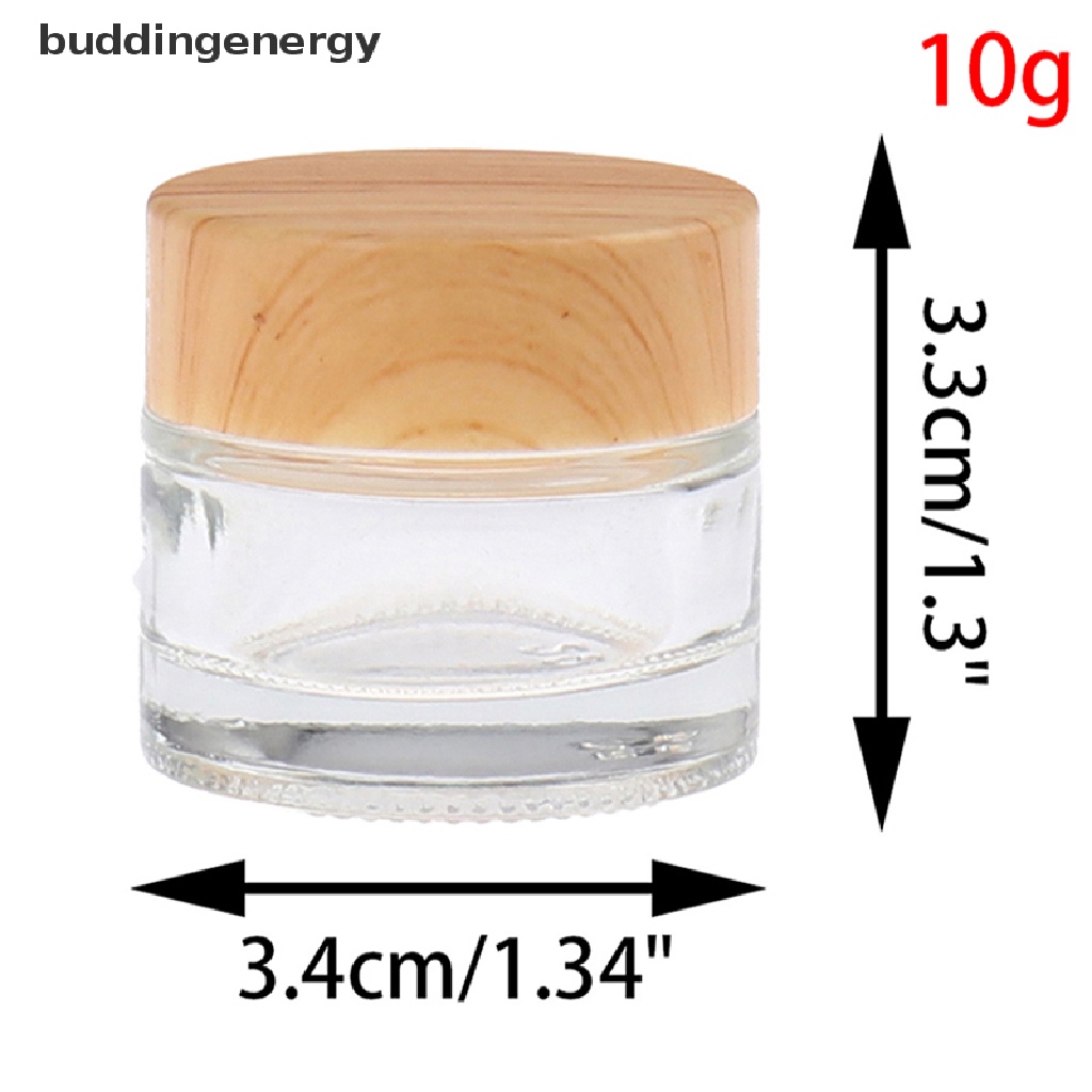 {BUDDI} 1 Hũ Thủy Tinh Đựng Mỹ Phẩm Chăm Sóc Da Có Thể Đổ Đầy Với Hạt Gỗ {BUDDI}