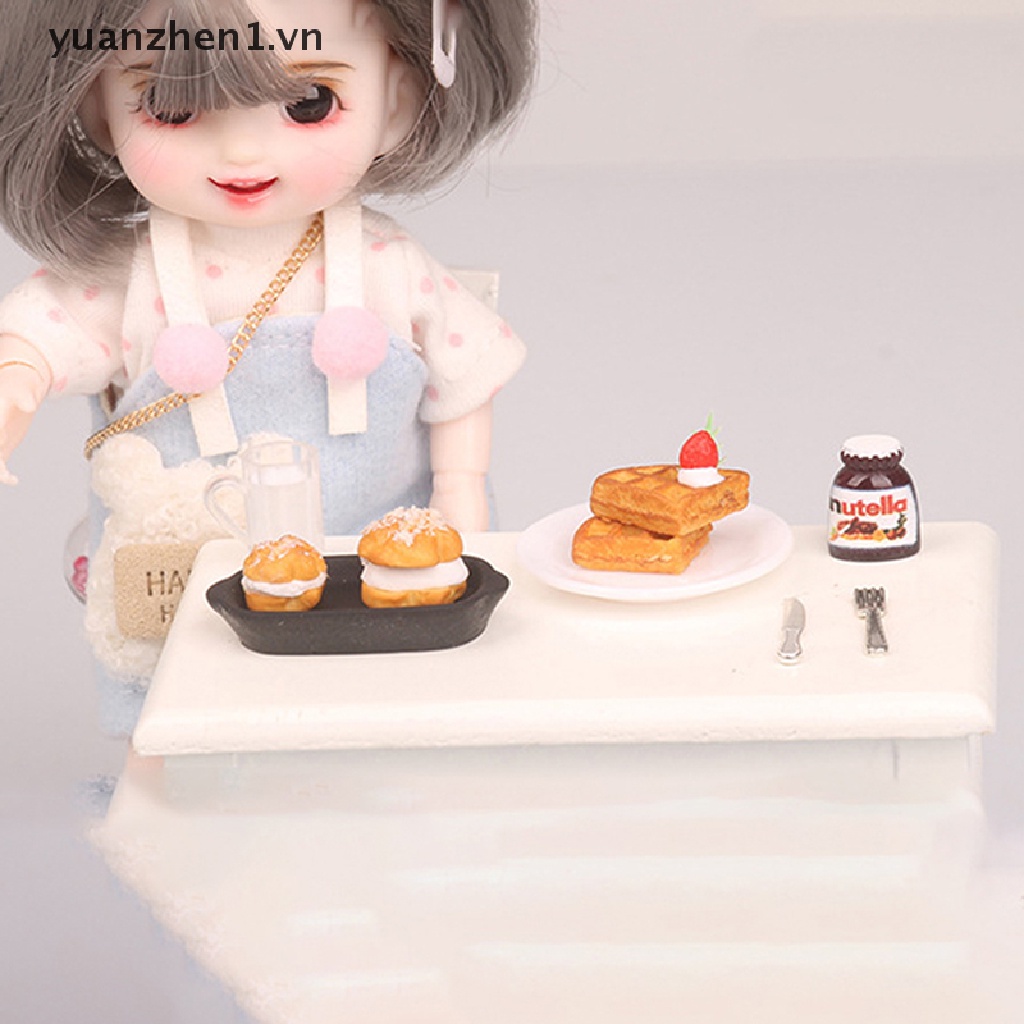 1 Bộ Mô Hình Bánh Waffle Mini Cho Nhà Búp Bê