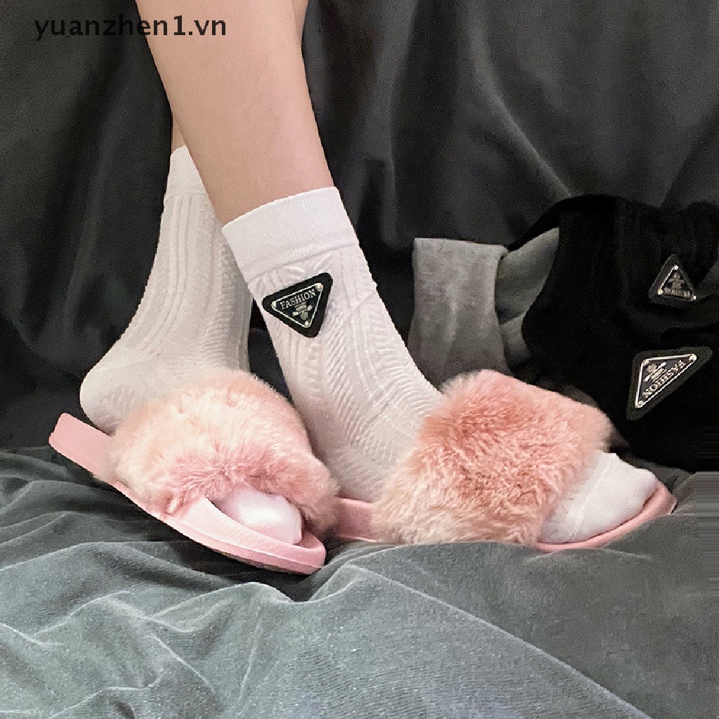 1 Đôi Tất Giữ Ấm Thêu Chữ Thời Trang