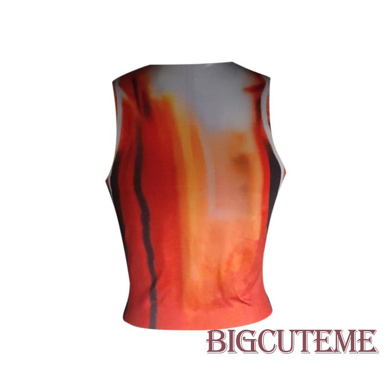 Áo Tank Top Sát Nách Cổ Tròn In Họa Tiết Thời Trang Cho Nữ