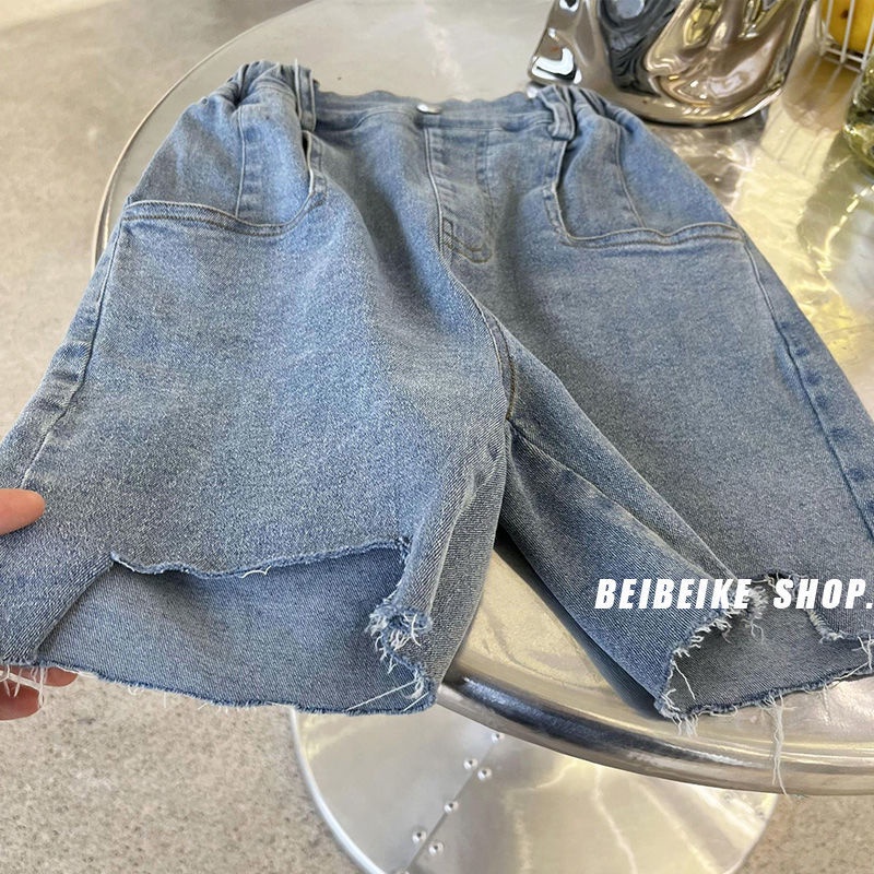 [Hàng Mới Về] Quần Short Denim Rách Cá Tính Cho Bé Trai