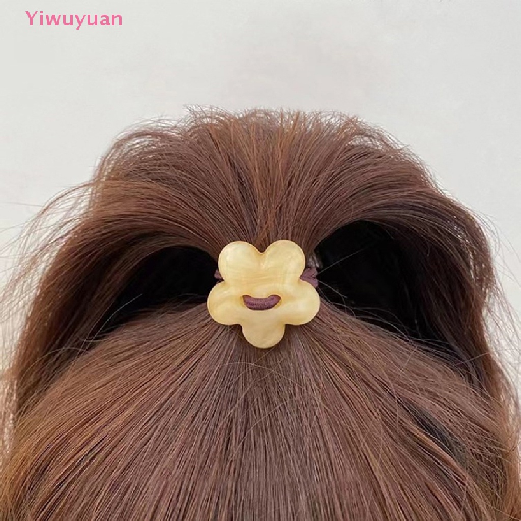 Dây Buộc Tóc Cao Su Co Giãn Đính Hoa Phong Cách Hàn Quốc Cho Nữ