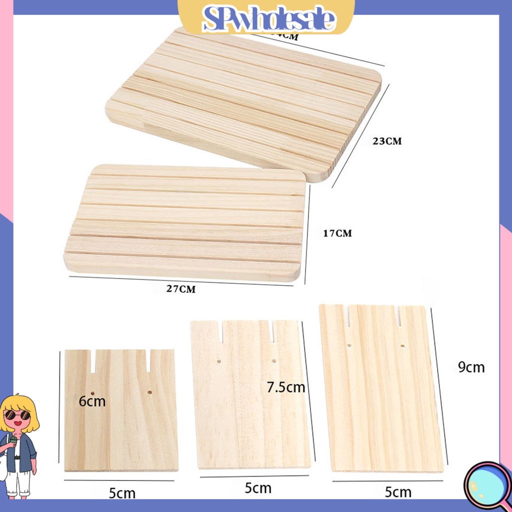<SPwholesale> Giá Đỡ Trưng Bày Trang Sức / Thẻ Sơn Móng Tay / Trang Sức Bằng Gỗ Tự Nhiên Đơn Giản