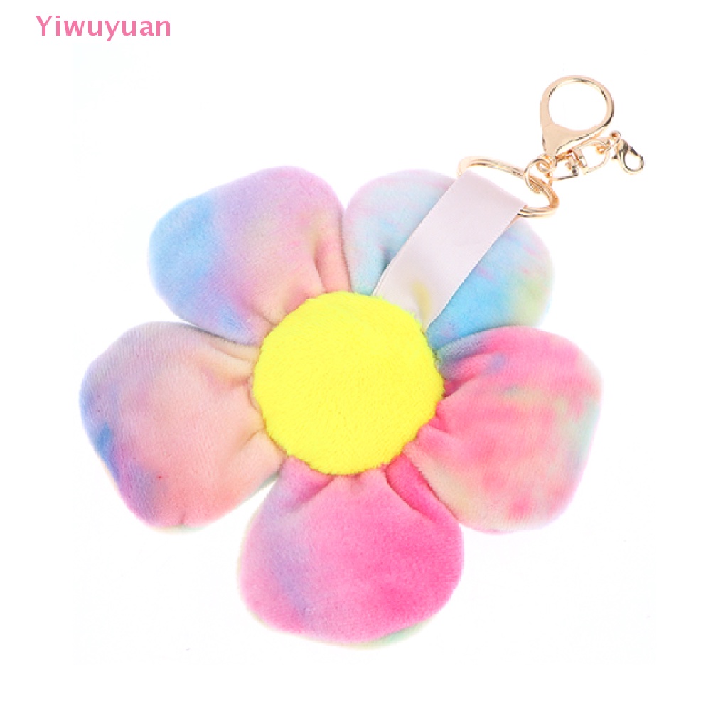 < Yiwuyuan > Móc Khóa Xe Hơi Hoa Hướng Dương Nhồi Bông Mới