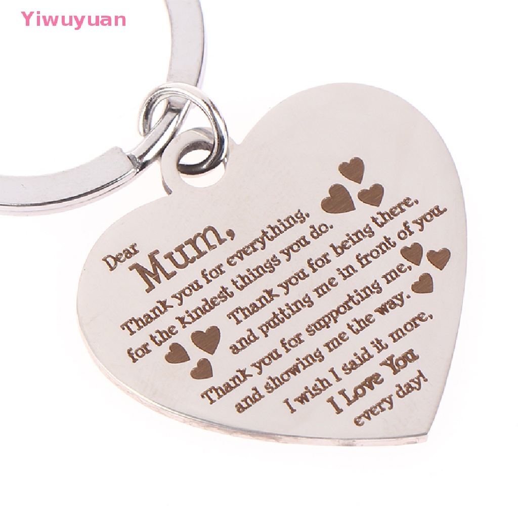 1 Móc Khóa Hình Trái Tim Bằng Thép Không Gỉ Mới