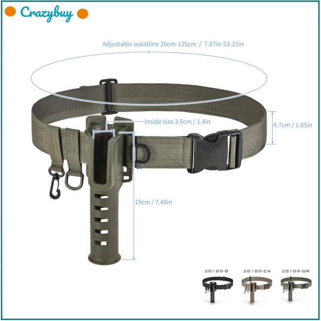 Cr Giá Đỡ Cần Câu Cá Đeo Thắt Lưng Chống Rơi Có Thể Điều Chỉnh Thiết Kế Móc Chữ D Cho Hoạt Động Ngoài Trời