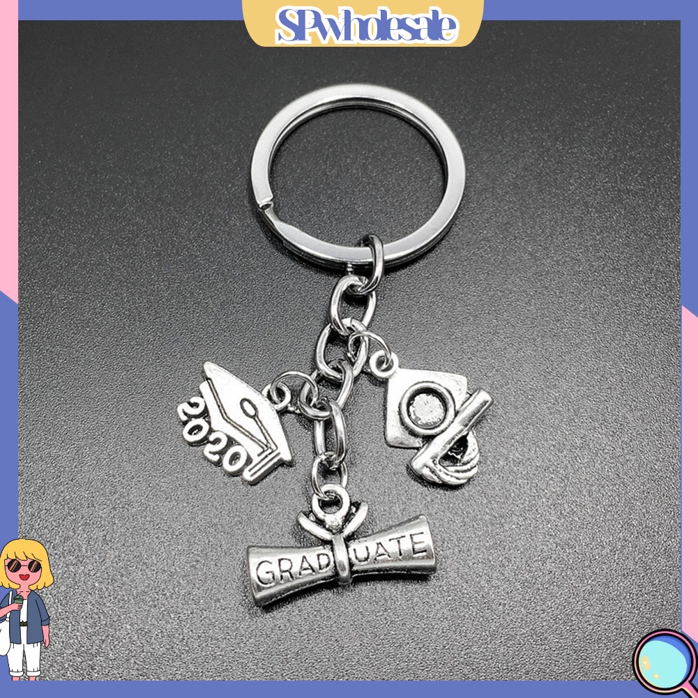 <SPwholesale> Móc Khóa Hình Nón Tốt Nghiệp 2020 Bằng Hợp Kim Có Giá Đỡ
