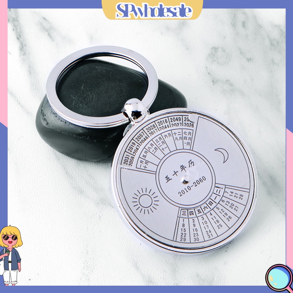 <SPwholesale> Móc Chìa Khóa Khắc Hình Mặt Trời Mặt Trăng Trong Suốt 50 Năm Bằng Thép Không Gỉ