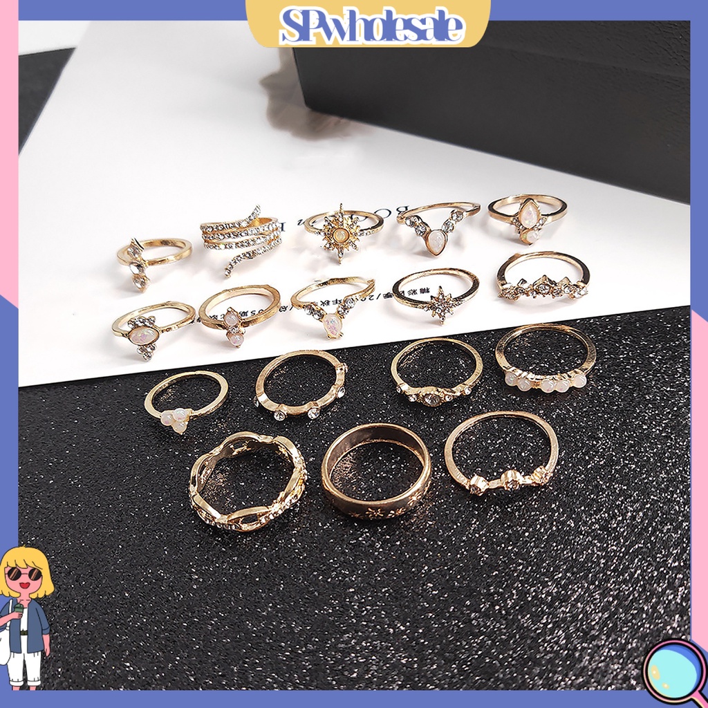 <SPwholesale> Set 17 Nhẫn Đeo Khớp Ngón Tay Phong Cách Boho