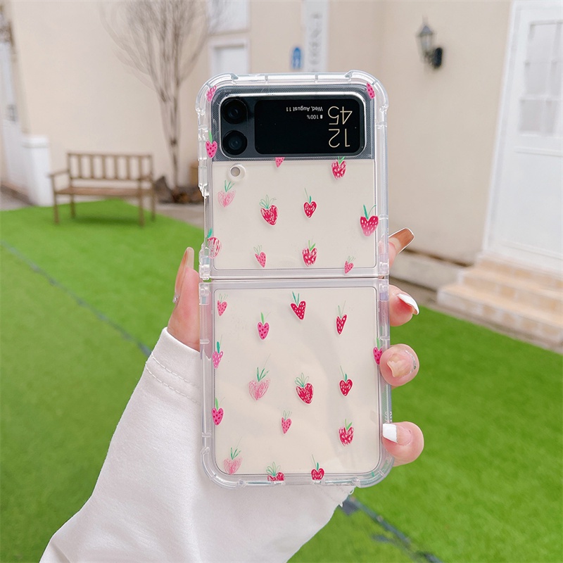 Ốp Điện Thoại TPU Silicon Mềm Trong Suốt Họa Tiết Trái Tim Cho Samsung Galaxy Z Flip 4 Z Flip 3 5G Samsung Galaxy Z Flip 3 Z Flip 4