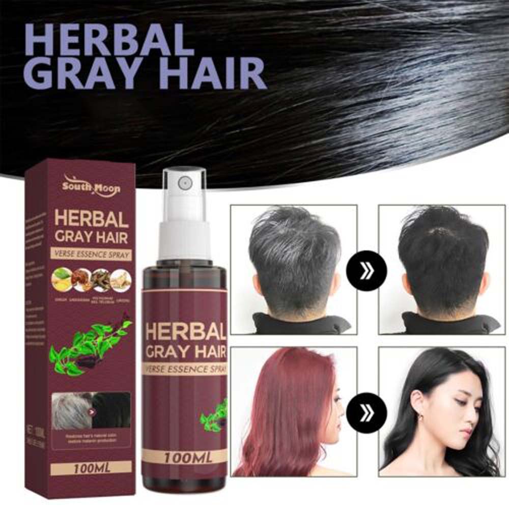 100ml Herbal Gray Hair Reverse Essence Spray Restore Black Hair Serum Oil