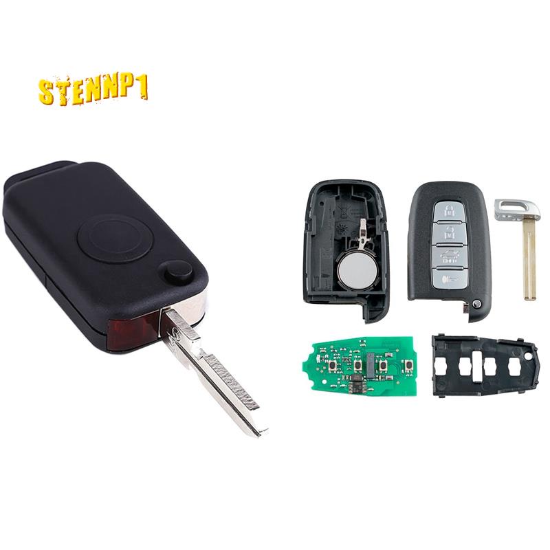 2 Bộ Phụ Kiện Xe Hơi: 1 Vỏ Gấp Được 1 Nút &amp; 1 Bộ Chìa Khóa Điều Khiển Từ Xa 4 Nú