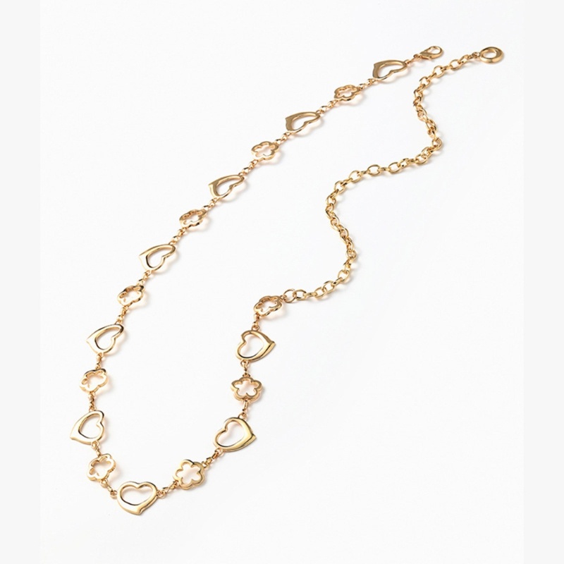 Youyo Dây Đeo Hông Màu Vàng / Bạc Phối Dây Xích Rỗng Hình Hoa / Trái Tim Gợi Cảm Cho Nữ