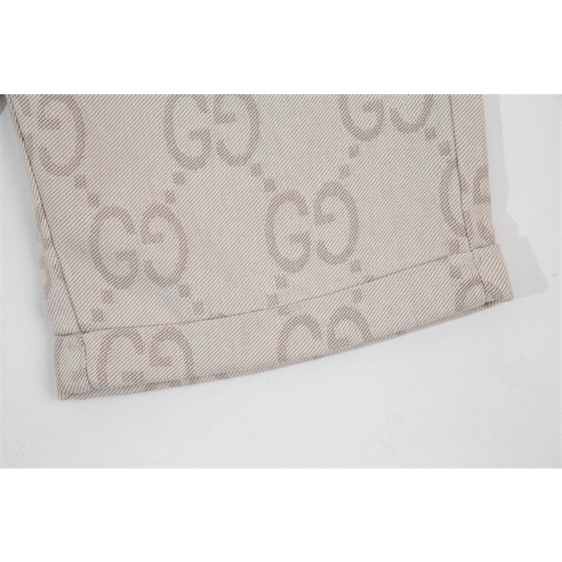 Quần Short Denim Lưng Thun In Họa Tiết Toàn Bộ Chữ G Cá Tính Cho Nam Nữ