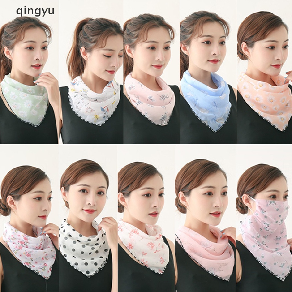 1 Khẩu Trang Chống Nắng Chống Bụi Bằng Lụa Có Móc Tai Cho Nữ
