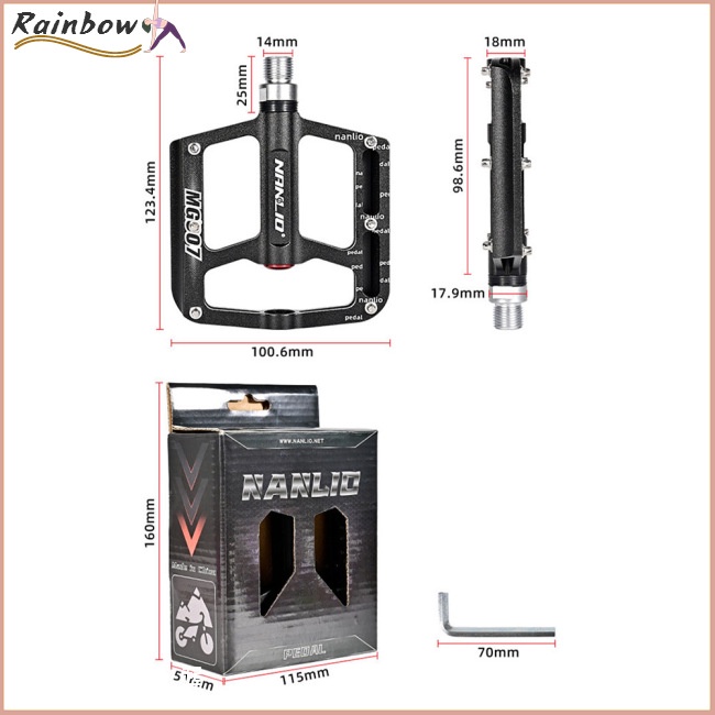 1 Cặp Bàn Đạp Xe Đạp Leo Núi Bằng Hợp Kim Nhôm Siêu Nhẹ Chống Trượt