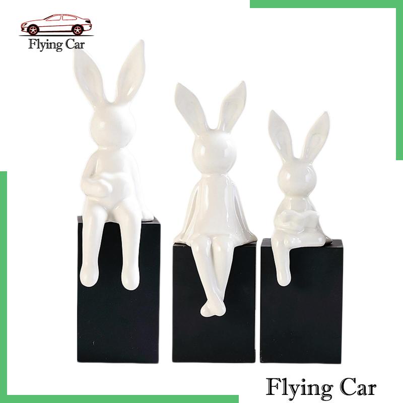[Lzdjfmy2] 3 Tượng Thỏ Gia Đình Trang Trí Phòng Ngủ