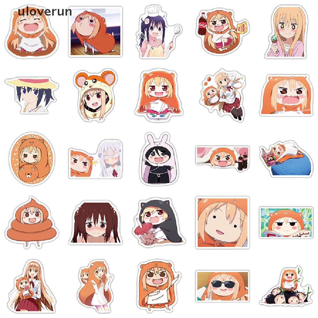 Uloverun 50 Cái Phim Hoạt Hình Anime Himouto! Miếng Dán Trang Trí Laptop / Xe Đạp Hình Umaru-chan Dễ Thương