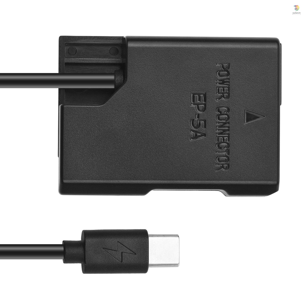 Đầu Nối Pin Andoer EN-EL14 USB-C Với Cáp Nguồn USB Type-C Thay Thế Cho D3100 D3200 D3300 D3400 D3500 D5100 D5200 D5300 D5