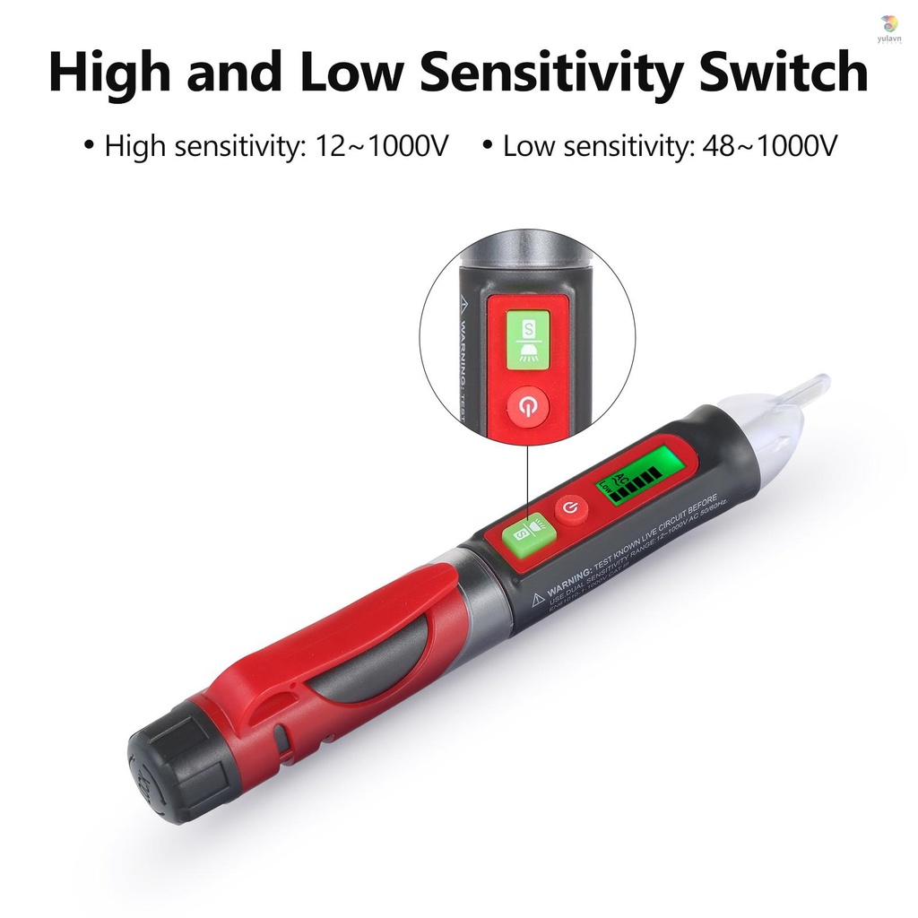 Bút Thử Điện NCV Màn Hình LCD Kỹ Thuật Số Cảm Ứng Âm Thanh Và Ánh Sáng Điều Chỉnh Được