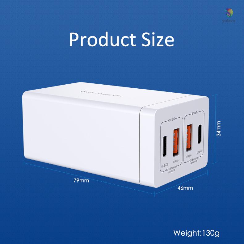 Trạm Sạc Nhanh 4 Cổng USB GAN 65W QC4.0 QC PD3.0 PD Type-C Cho Điện Thoại / Máy Tính Bảng / Laptop