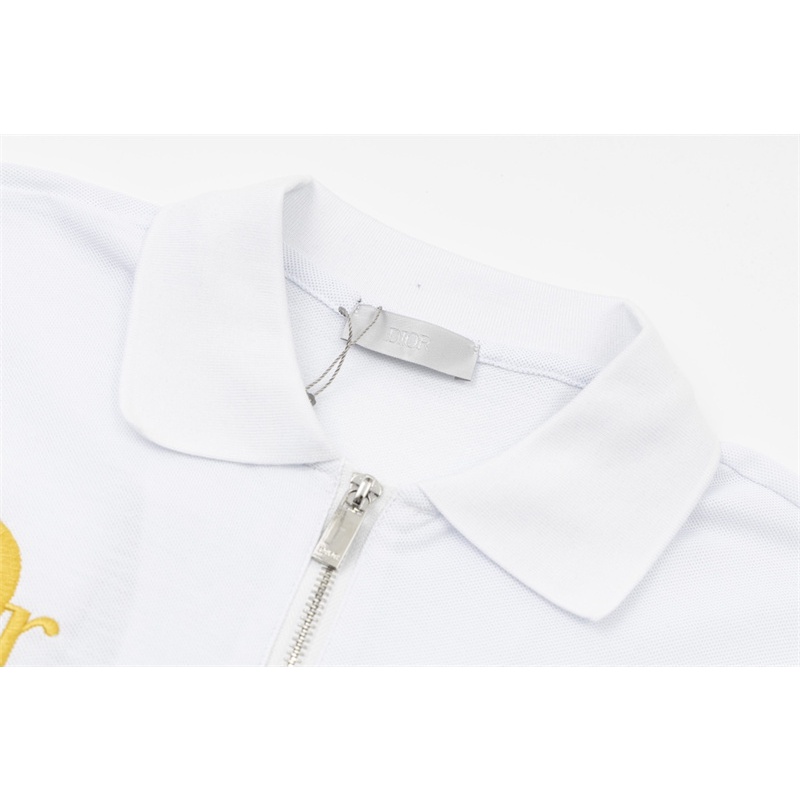 Áo polo Cotton Tay Ngắn Có Khóa Kéo Thêu Hình Đầu Thỏ Plus Size Cho Nam Nữ