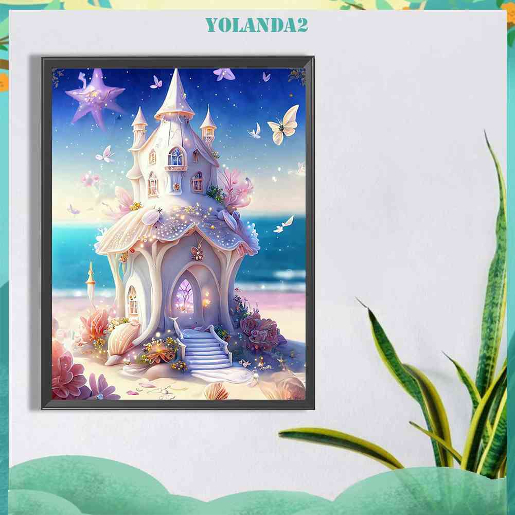 Tranh Đính Đá Kim Cương Toàn Bộ 5D DIY Hình Lâu Đài