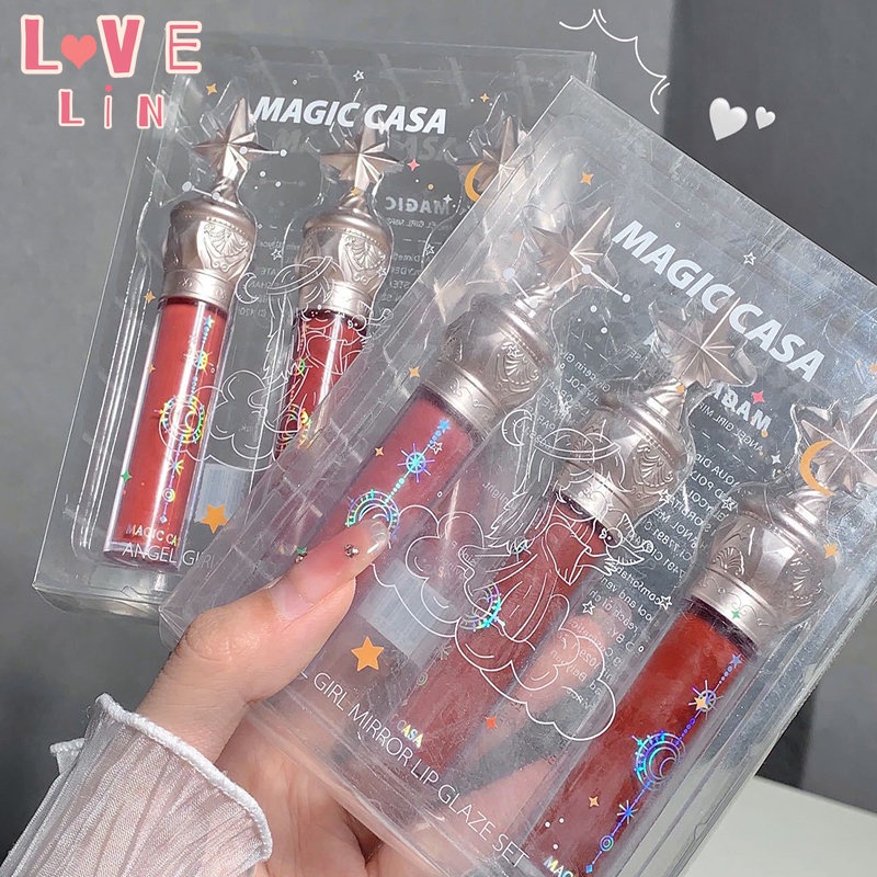 [lovelin] Bộ Son Bóng MAGIC CASA Small star rod Dưỡng Ẩm Lâu Trôi Và Không Dễ Phai Màu Nước
