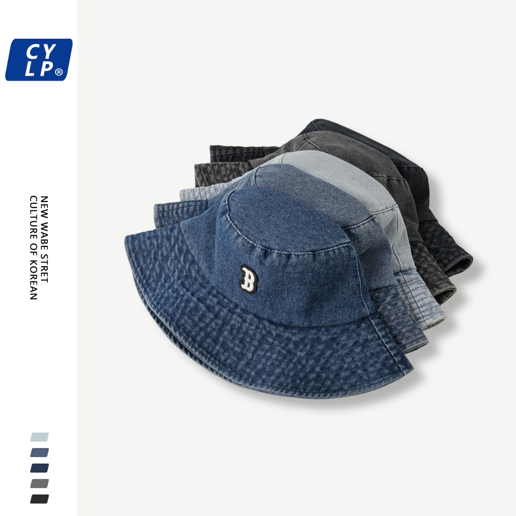 Nón Tai Bèo Denim In Chữ B Phong Cách Đường Phố Hàn Quốc Thời Trang Xuân Hè Cho Nam Và Nữ