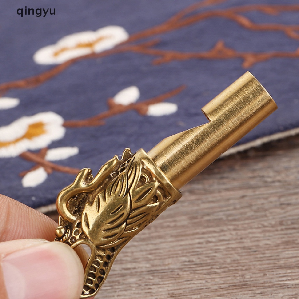 Còi Thổi Trọng Tài Hình Đầu Rồng Handmade Bằng Đồng Thau Kèm Móc Khóa Tiện Dụng
