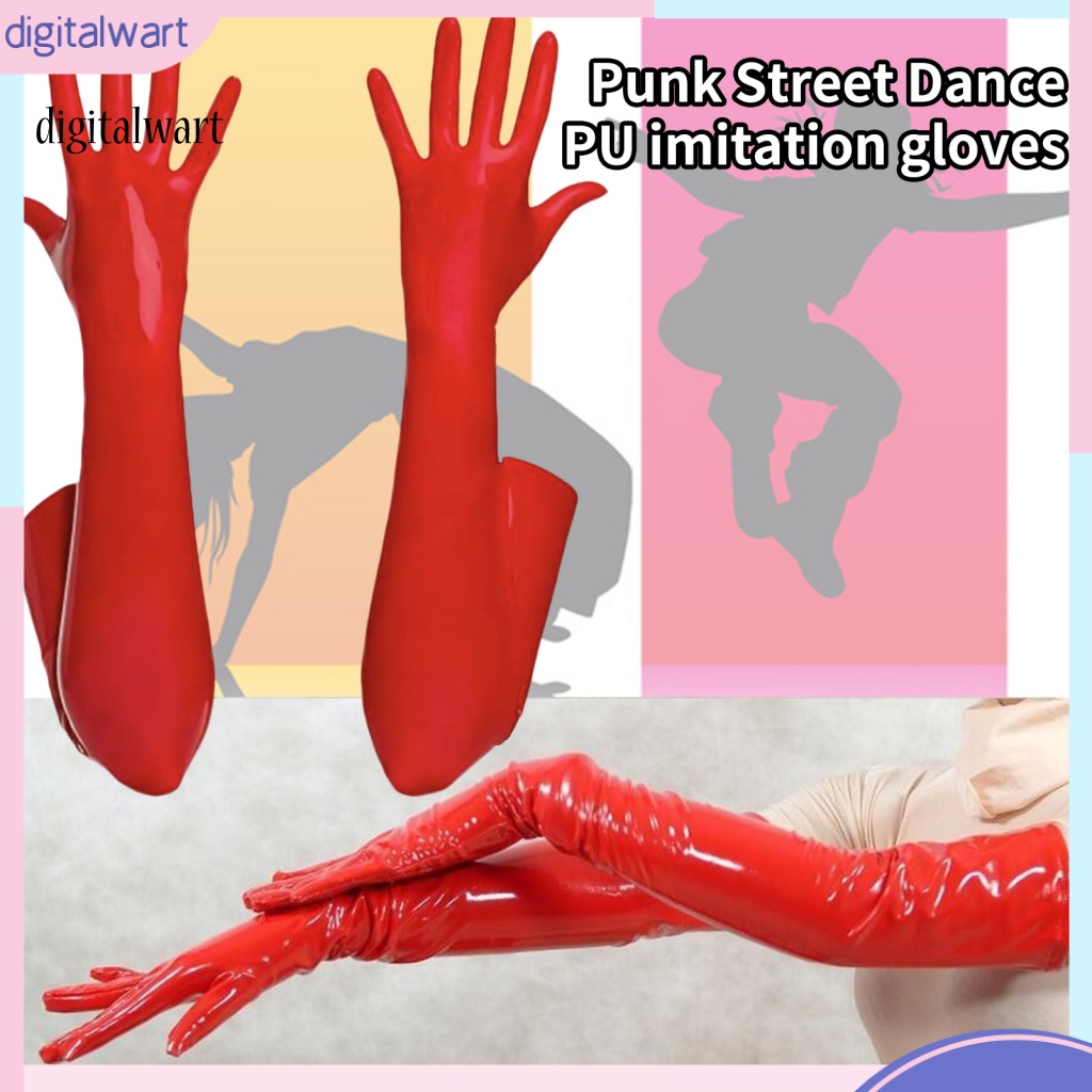 Kỹ Thuật Số| 1 Đôi Găng Tay Da Giả Màu Trơn Độ Đàn Hồi Cao Dùng Biểu Diễn Nhảy Múa Sân Khấu