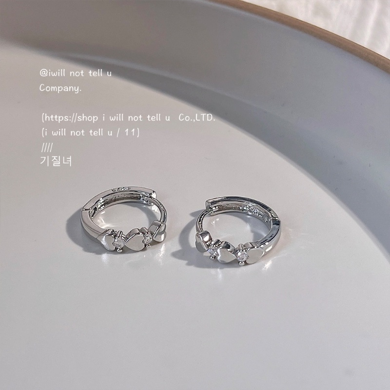 Bông Tai Mạ Bạc Hình Trái Tim Đính Đá Thời Trang 2023 Dành Cho Nữ