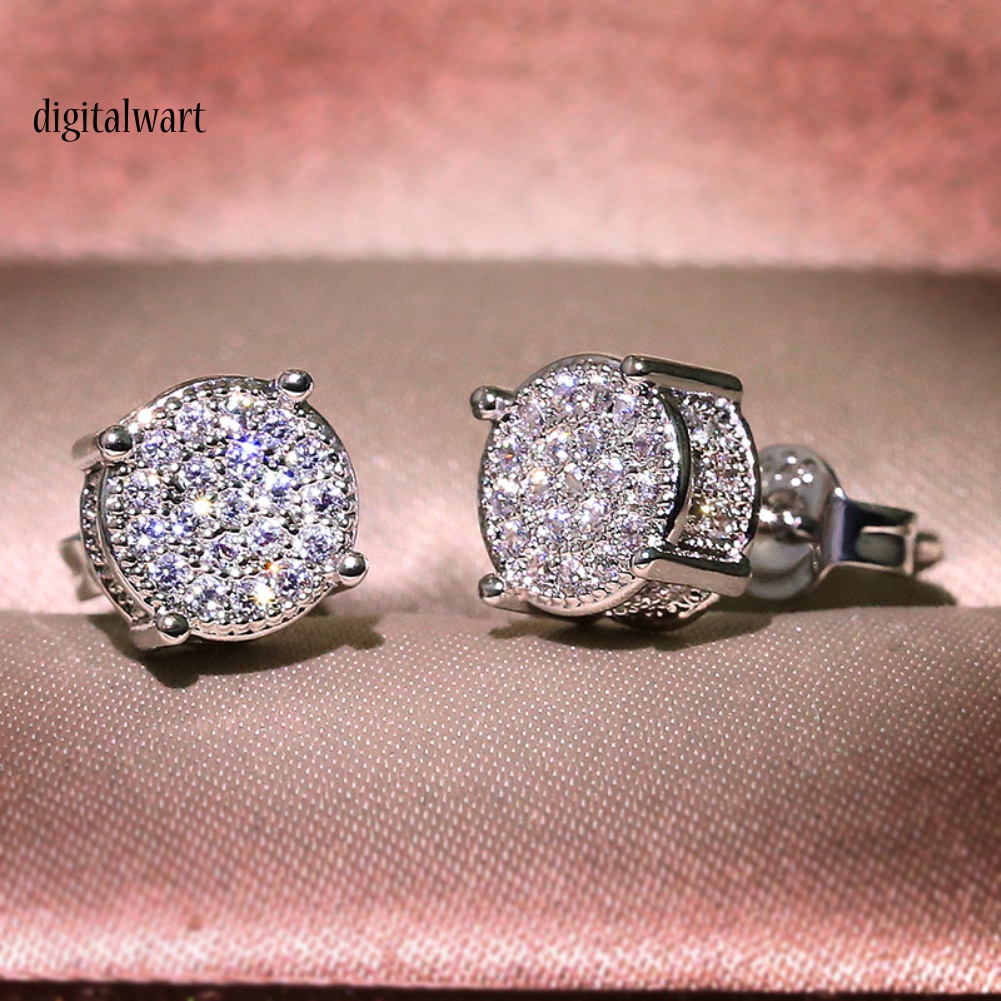 Kỹ Thuật Số| Đôi Khuyên Tai Tròn Đính Đá Thời Trang Cho Nữ