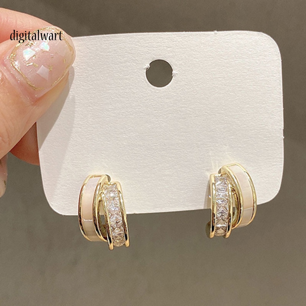 Kỹ Thuật Số| 1 Đôi Bông Tai Cong Bằng Hợp Kim Không Gỉ Nhiều Màu Sắc Dành Cho Nữ