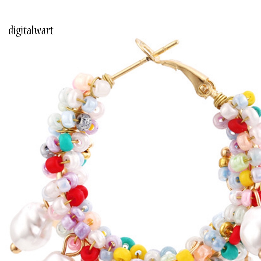 Kỹ Thuật Số| 1 Đôi Bông Tai Vòng Tròn Phong Cách Bohemia Tinh Tế Sang Trọng Cho Nữ