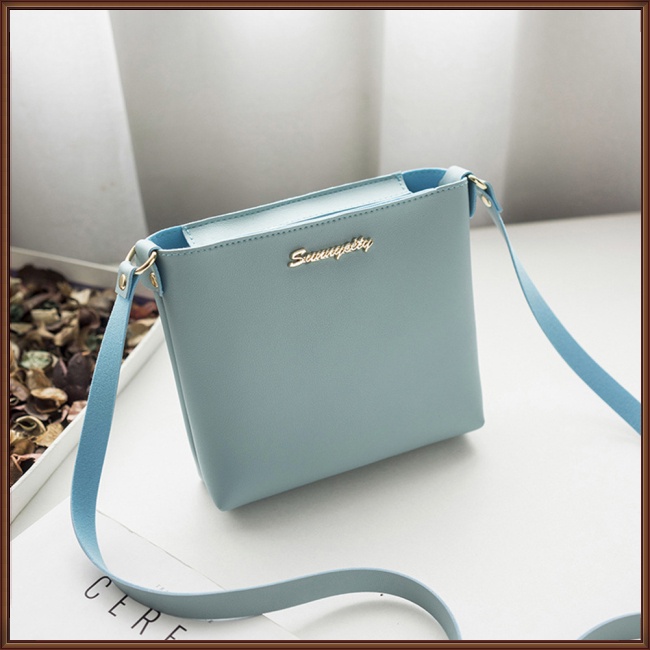 Túi Đeo Chéo Vai Bằng Da Pu Có Khóa Kéo Thời Trang Sành Điệu Cho Nữ