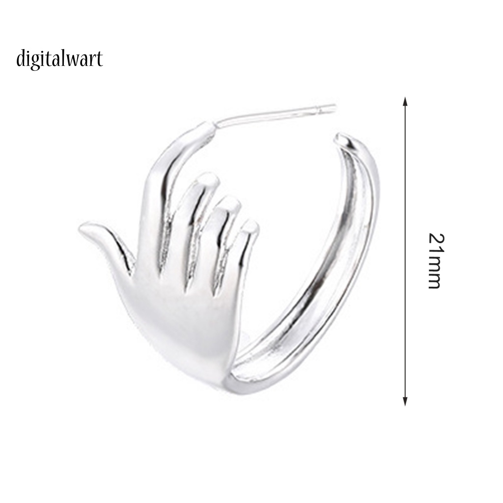 Kỹ Thuật Số| 1 Khuyên Tai Hình Bàn Tay Mạ Điện Phong Cách Hip Hop Unisex