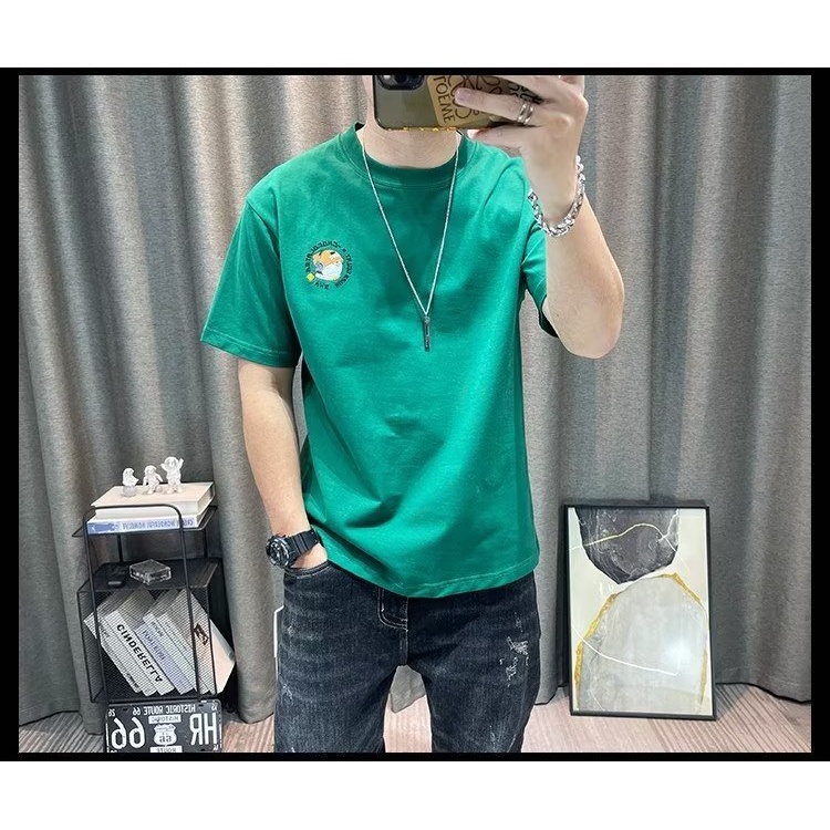 Áo Thun Cotton Trơn Tay Ngắn In Chữ Phong Cách Hip Hop Đường Phố Thời Trang Mùa Hè Cho Nam Giới Size S-5XL