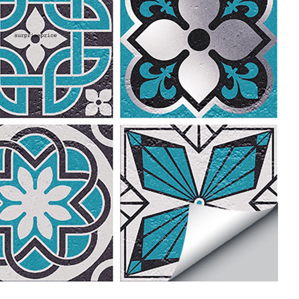 Set 16 Miếng Dán Tường Chống Nước Tự Dính Tháo Được Họa Tiết Gạch Phong Cách Bắc Âu Trang Trí Nhà Cửa DIY