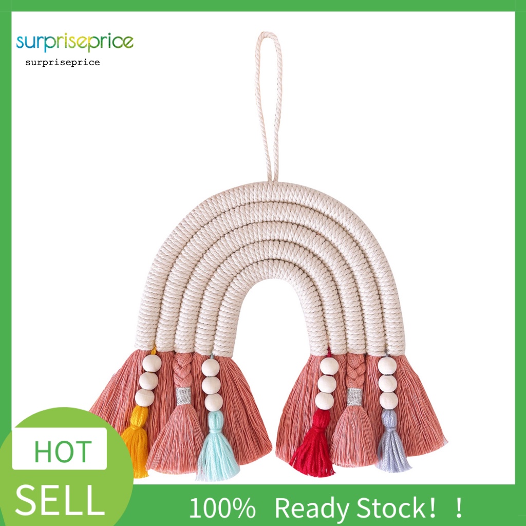 Thảm Cầu Vồng Macrame 5 Lớp Thủ Công Tối Giản Thân Thiện Với Môi Trường Trang Trí Tường Nhà