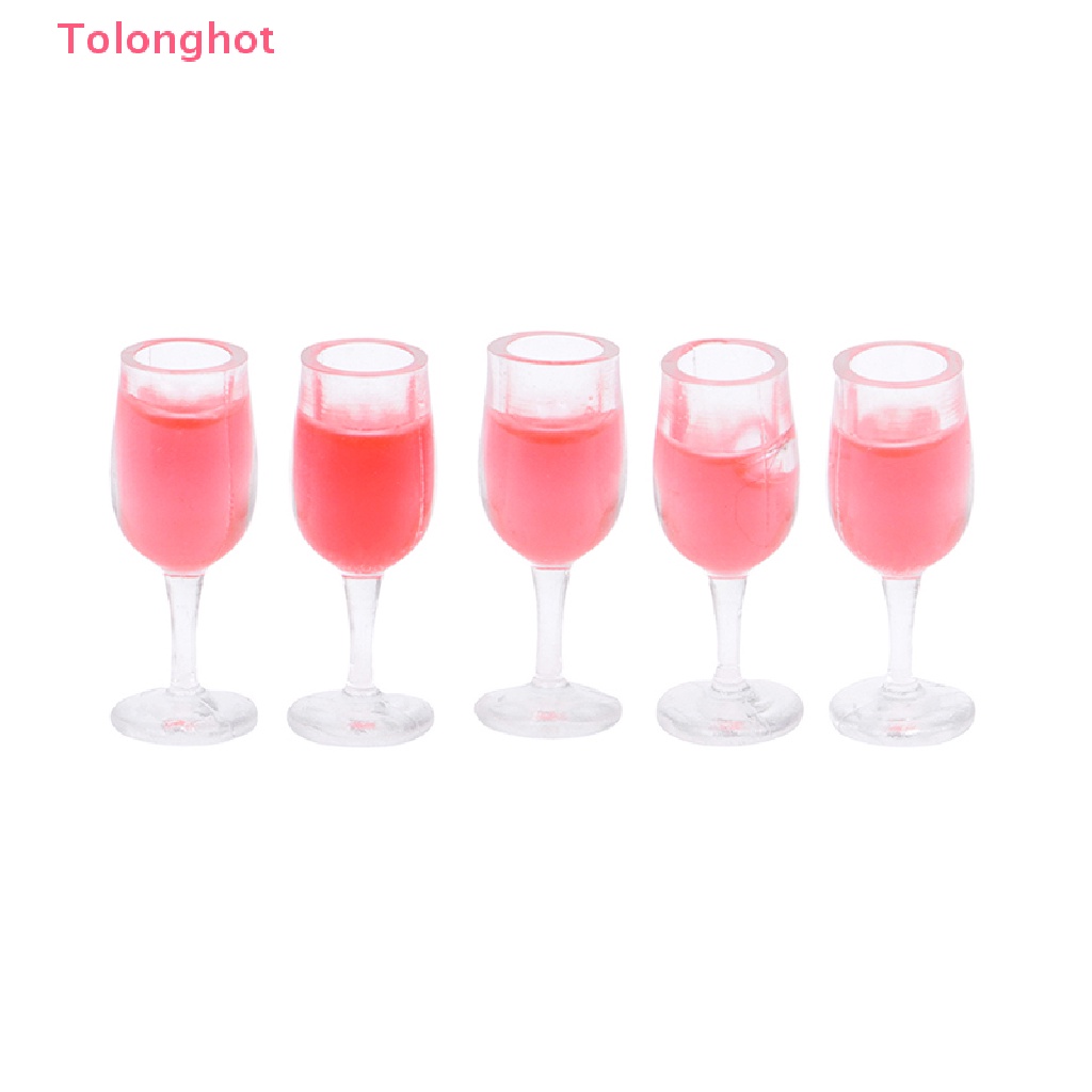 Bộ 5 Ly Rượu Mini Tỉ Lệ 1 / 12 Dùng Trang Trí Nhà Búp Bê