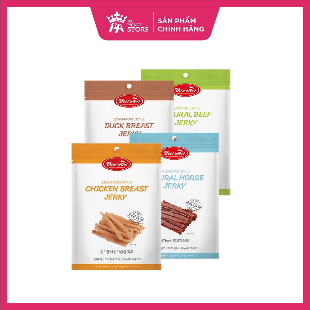 Thịt sấy kiểu Singapore Bowwow | Chứa 95% thịt tươi | Giàu protein | Phục hồi năng lượng