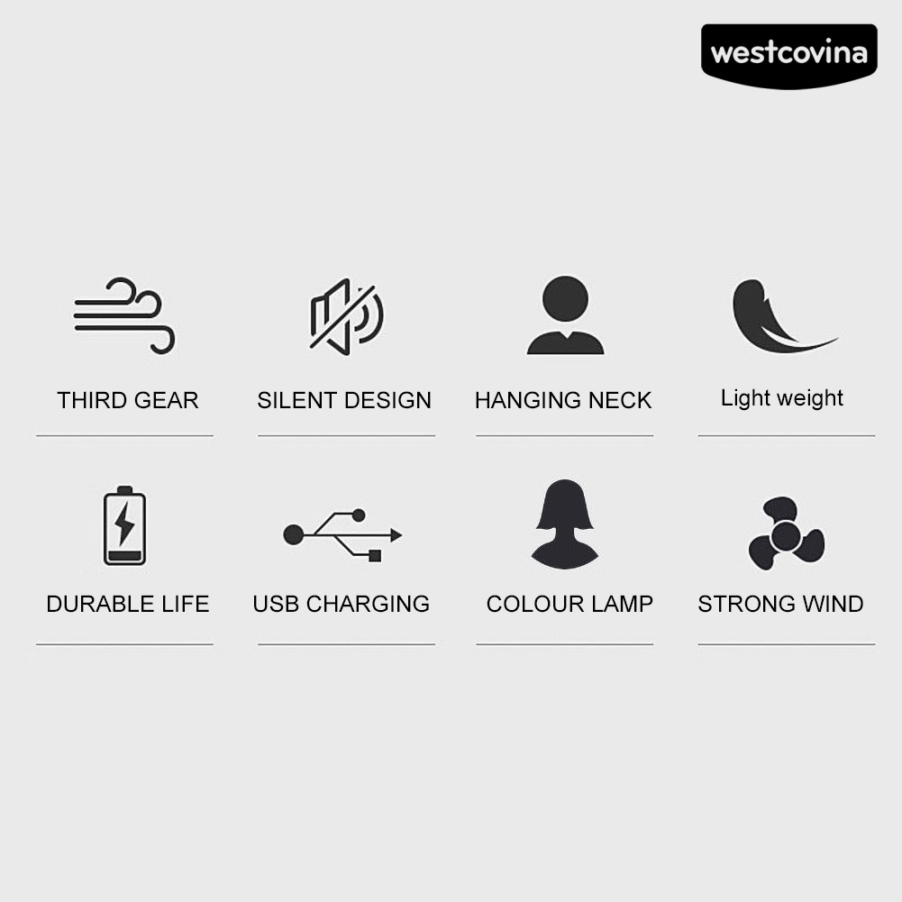 W🅢Quạt Sạc USB Mini Đeo Cổ Có Thể Gấp Lại Tiện Dụng