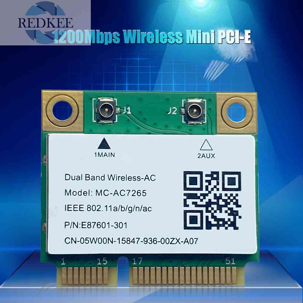 Thẻ Mạng Không Dây Mini PCI-E 1200Mbps Bluetooth 4.2 2.4Ghz / 5Ghz