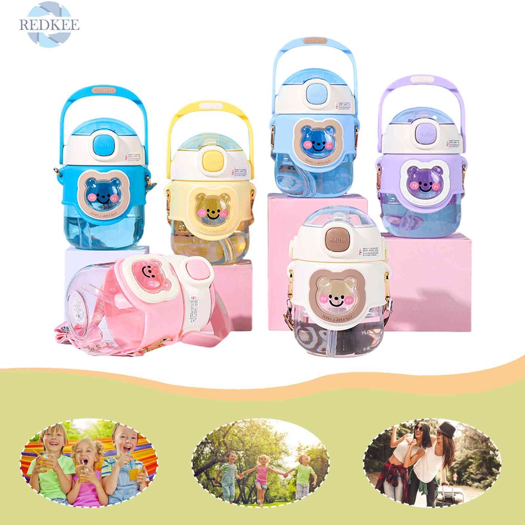 Bình Nước Thể Thao 820ml Họa Tiết Gấu Hoạt Hình Màu Sắc Ngẫu Nhiên